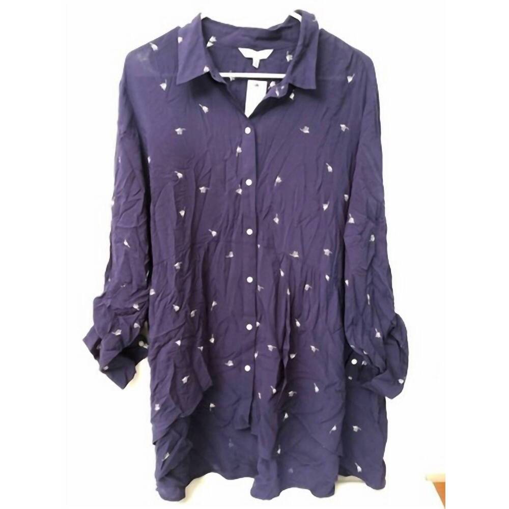 NEW EMMA JAMES women's long sleeve top in navy